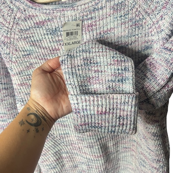 NWT Style & Co Pastel Purple Multicolor Knit Crewneck Sweater Women’s XXL - Picture 4 of 5
